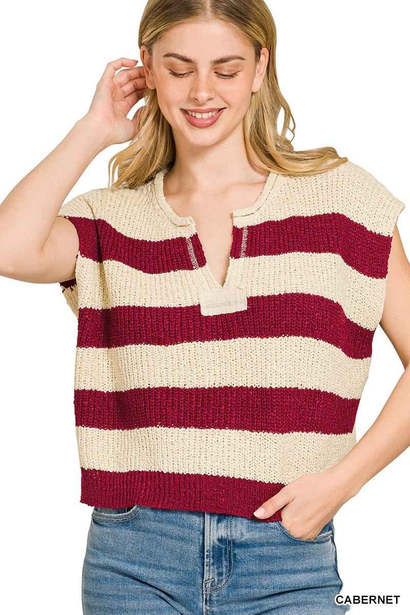 Split Neck Stripe
