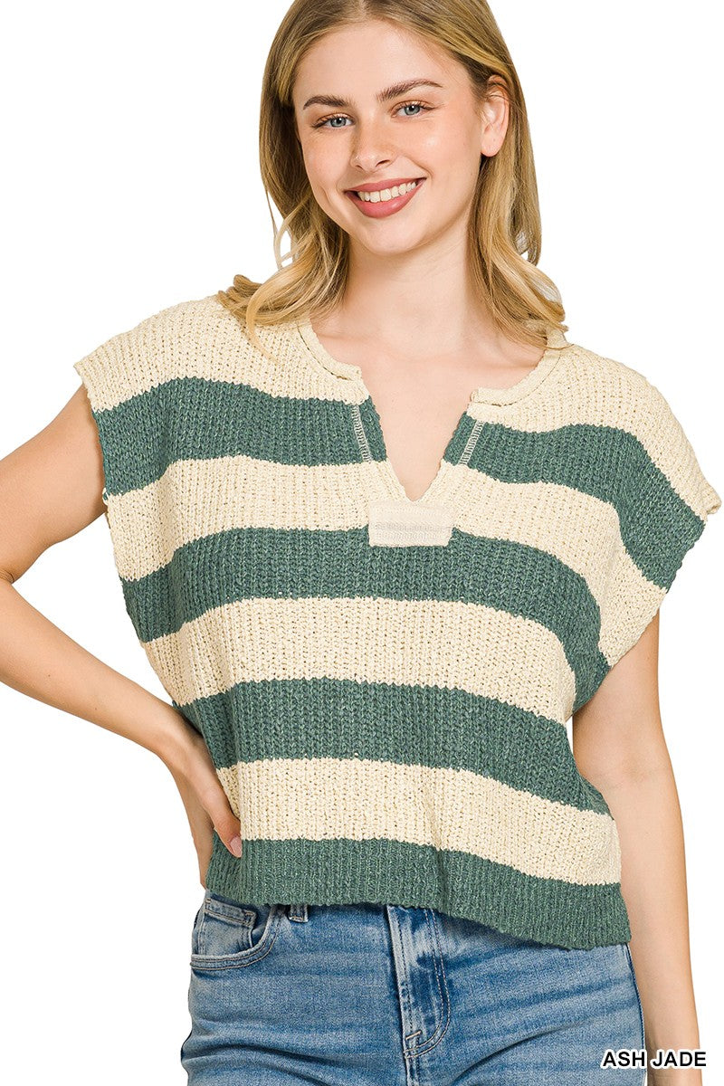 Split Neck Stripe