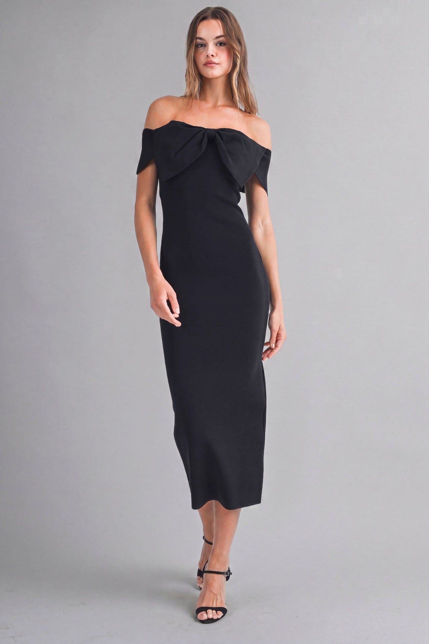 The Audrey Off-Shoulder Midi Dress