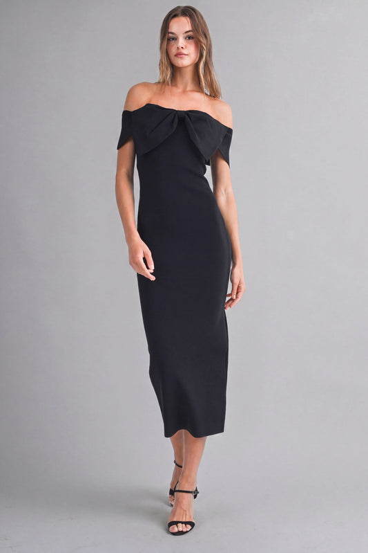 The Audrey Off-Shoulder Midi Dress