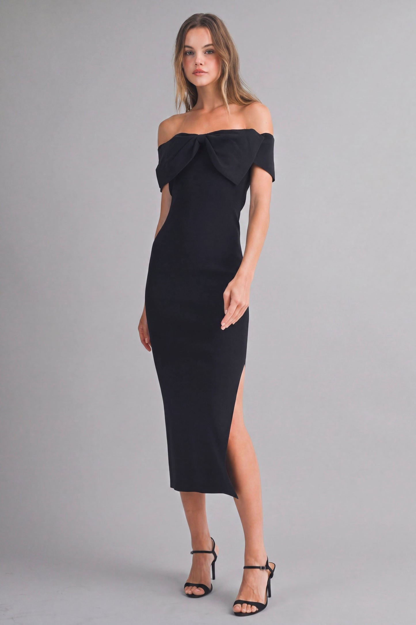 The Audrey Off-Shoulder Midi Dress
