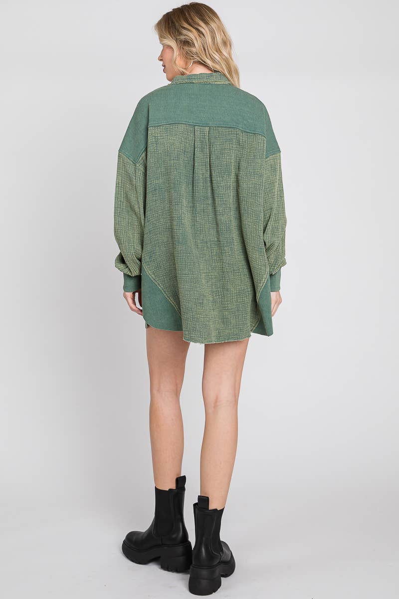 Mineral Washed Gauze Top.