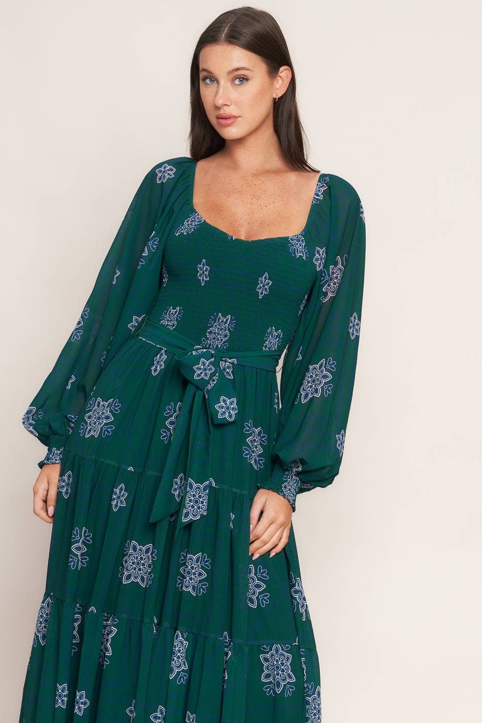 Emerald Grace Maxi Dress