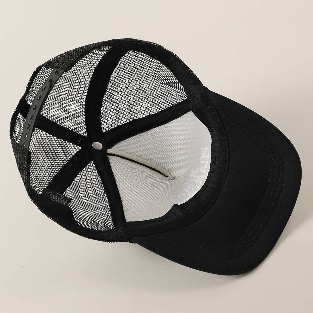 More Champagne Please Embroidered Trucker Cap