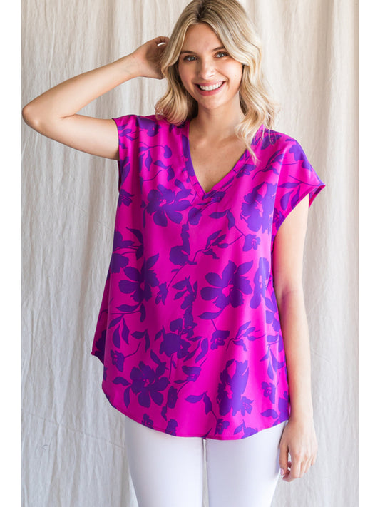 Pop of Magenta PLUS Blouse