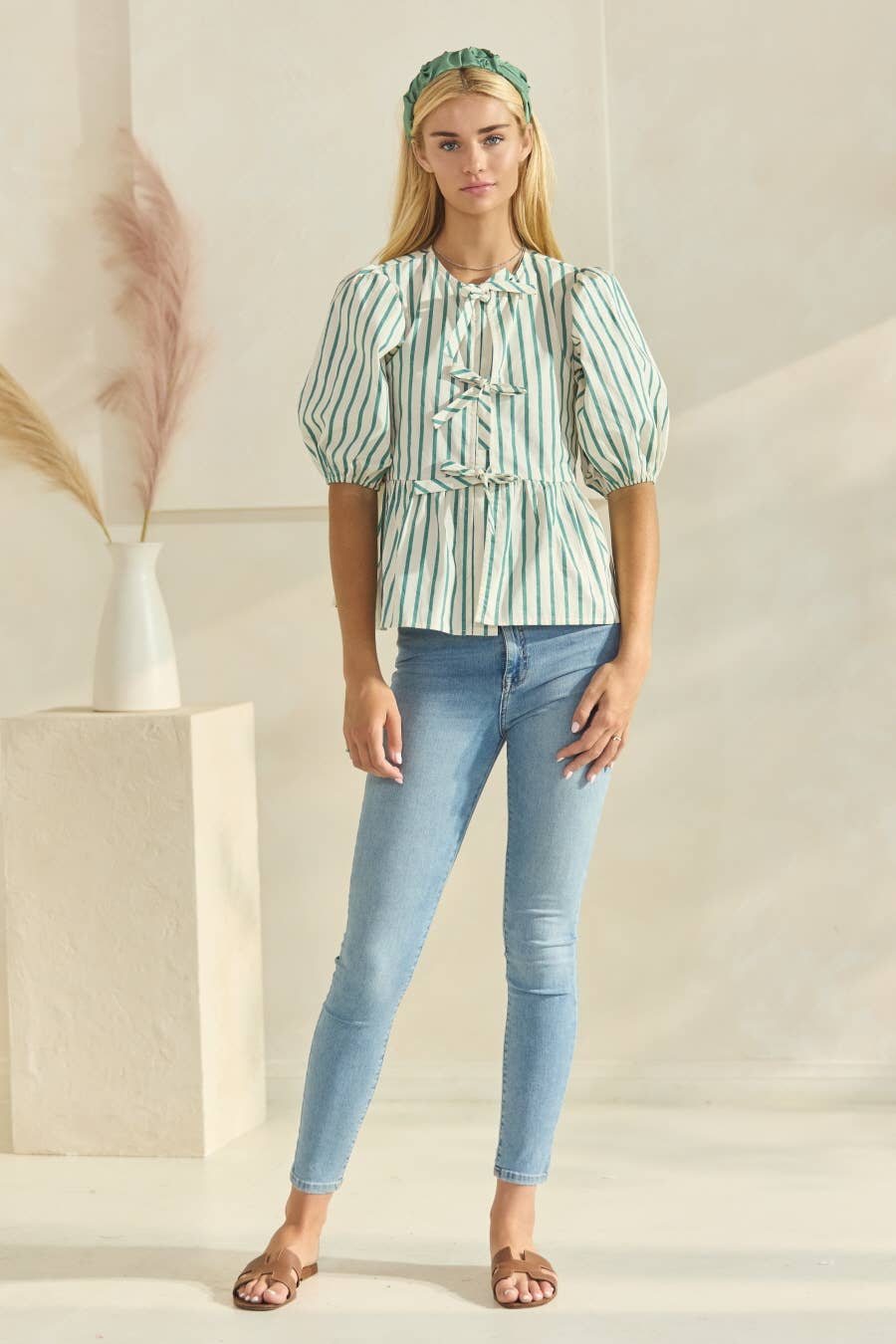 Shannon Sage Stripe Top