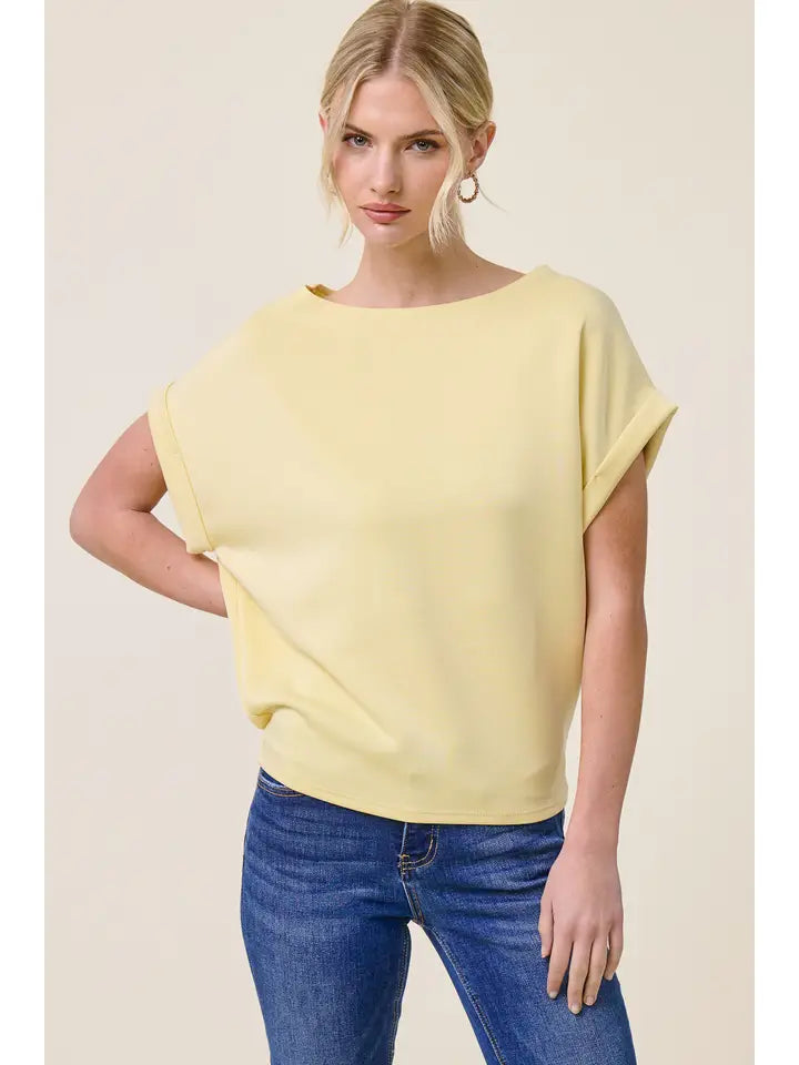 Cuff Sleeve Dolman Scuba Top