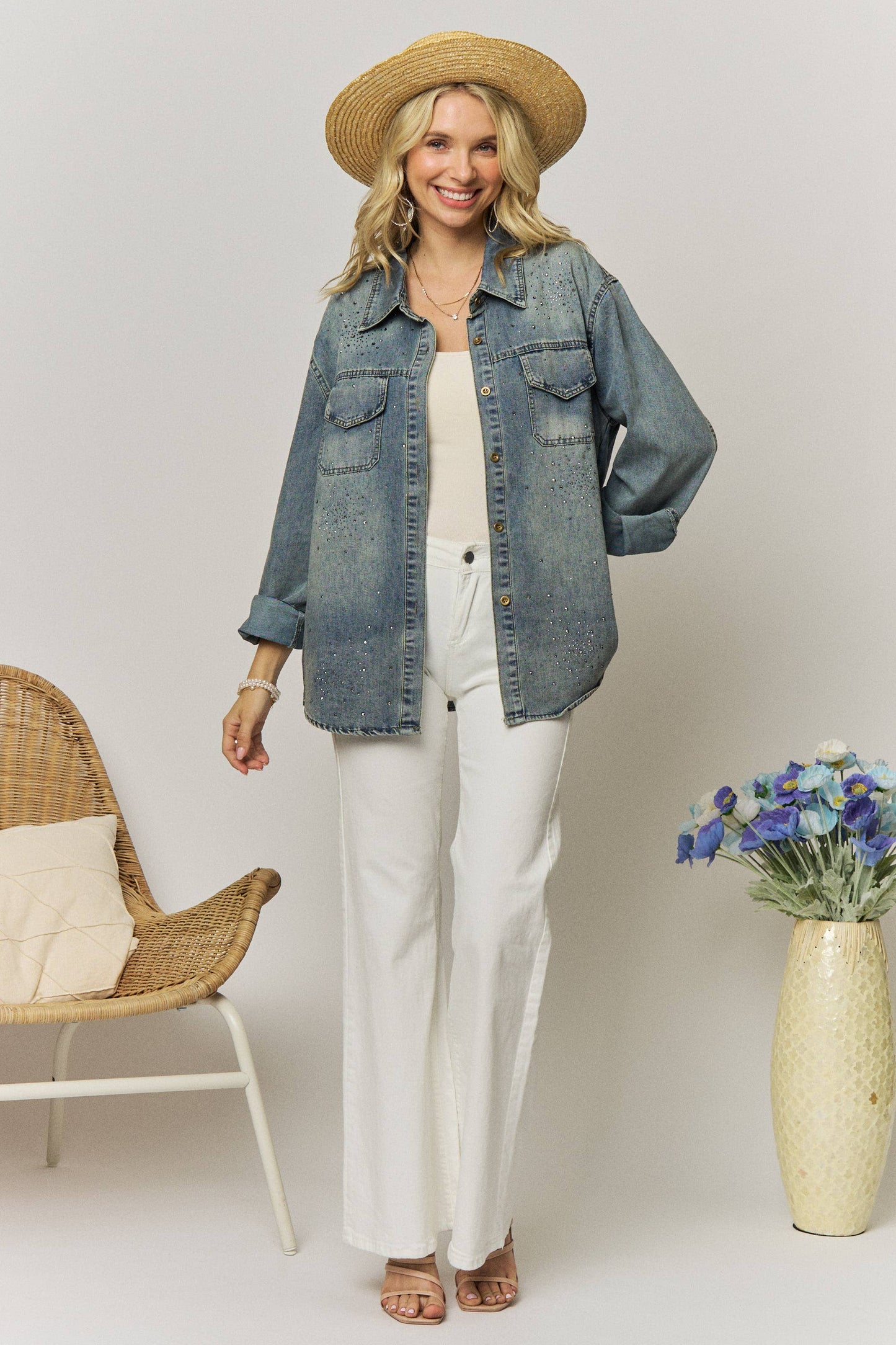 Glitz & Grit Denim Top