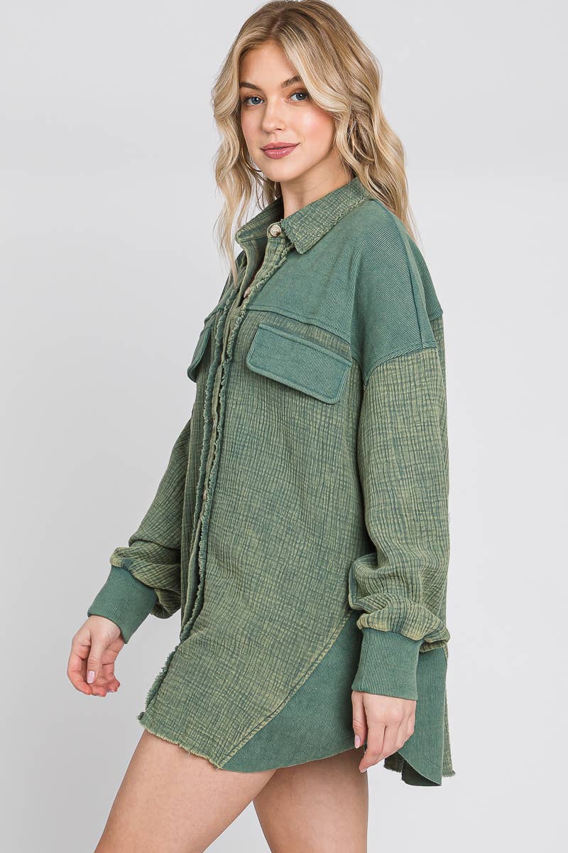 Mineral Washed Gauze Top.