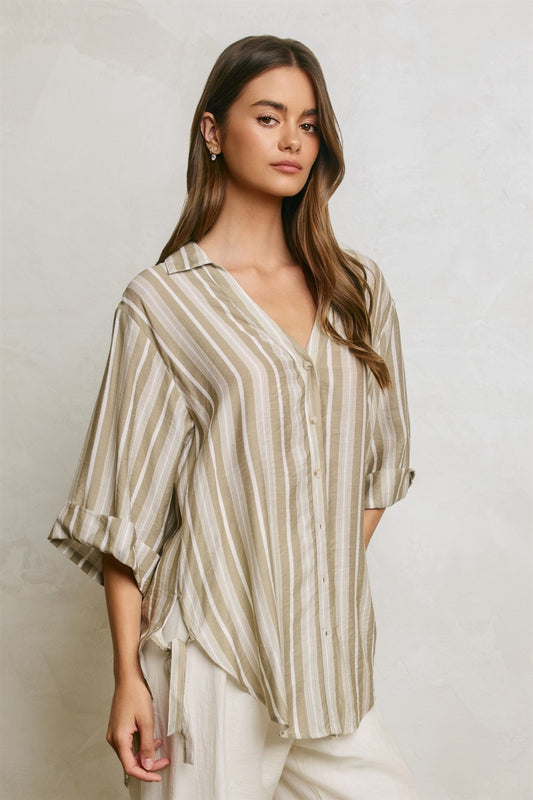 Sage and Stripes Blouse
