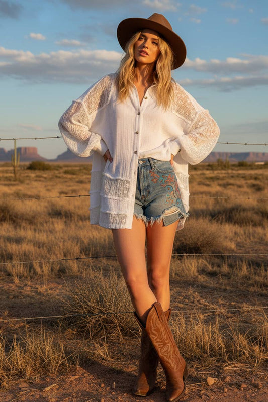 Cotton & Lace Blouse