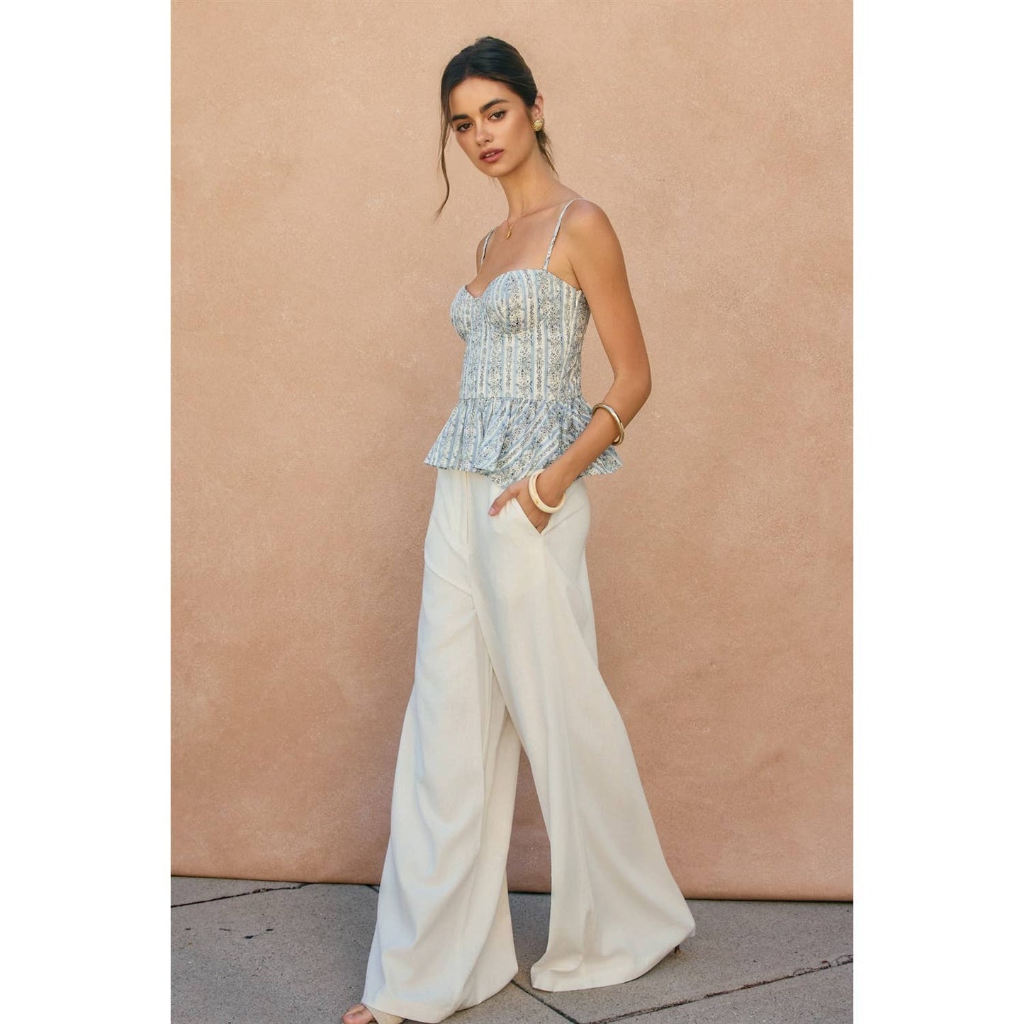 Brume et Fleur Ruffled Corset Top