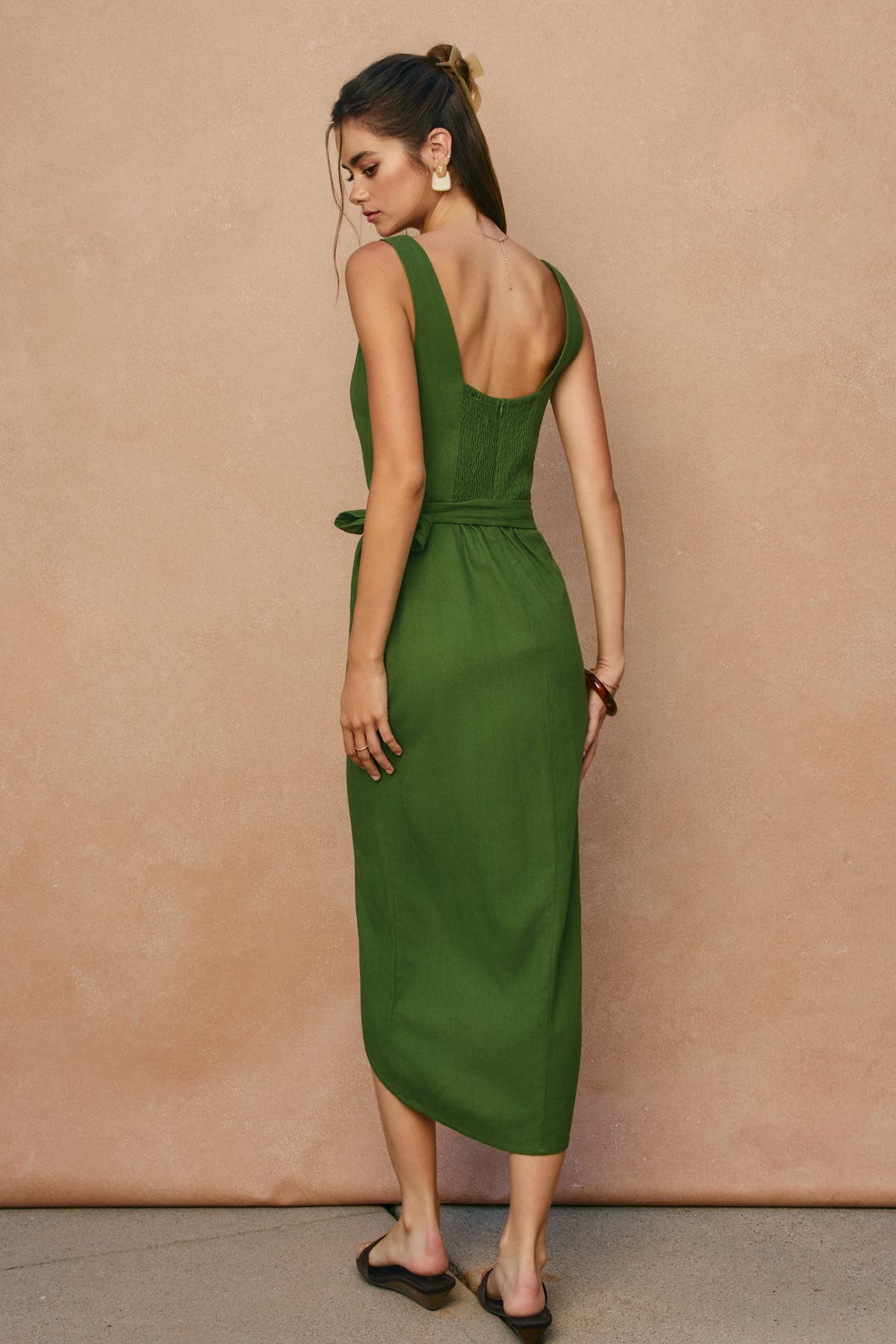 Tulip Hem Midi Wrap Dress