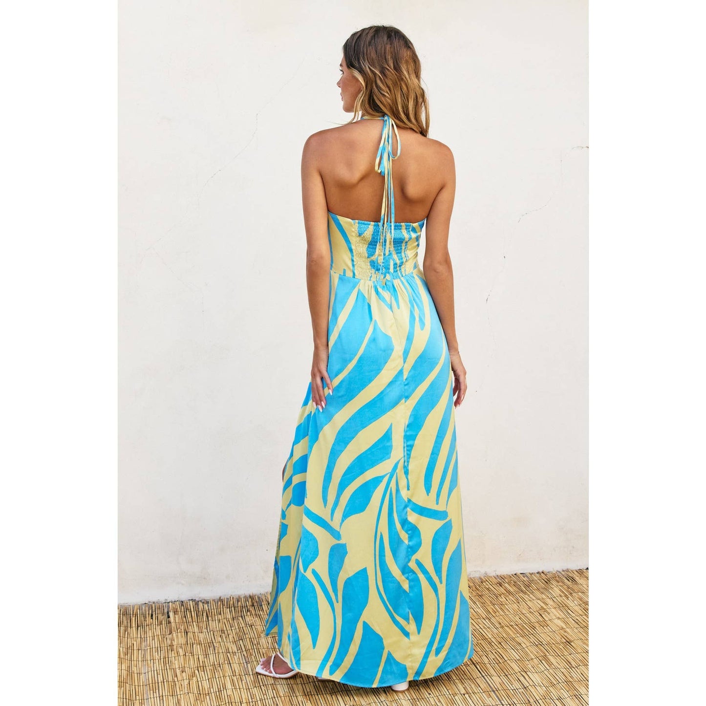 Burst Of Bliss Halter Maxi Dress