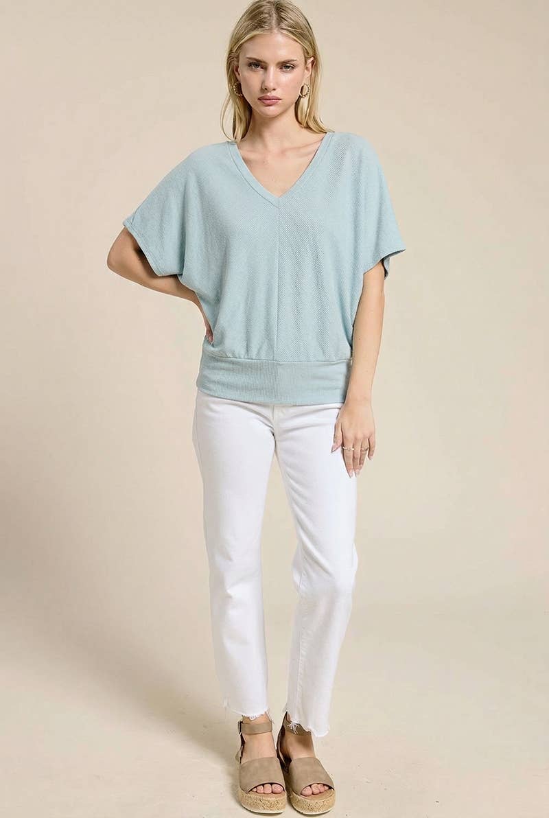 Dolman Ease V-Neck Knit Top