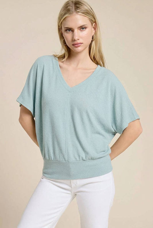 Dolman Ease V-Neck Knit Top