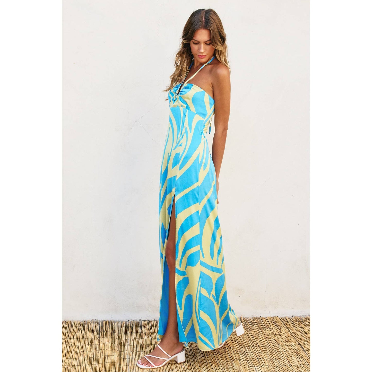 Burst Of Bliss Halter Maxi Dress