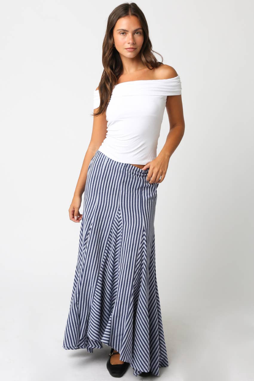 Nava Stripe Maxi Skirt