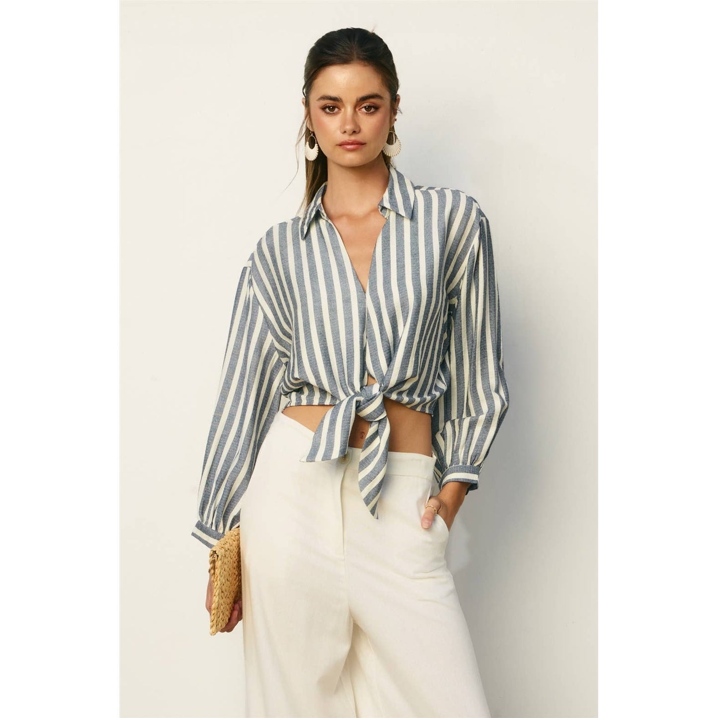 Saltwater Stripe Knot Front Shirt