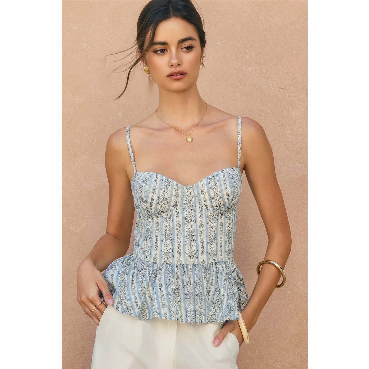 Brume et Fleur Ruffled Corset Top
