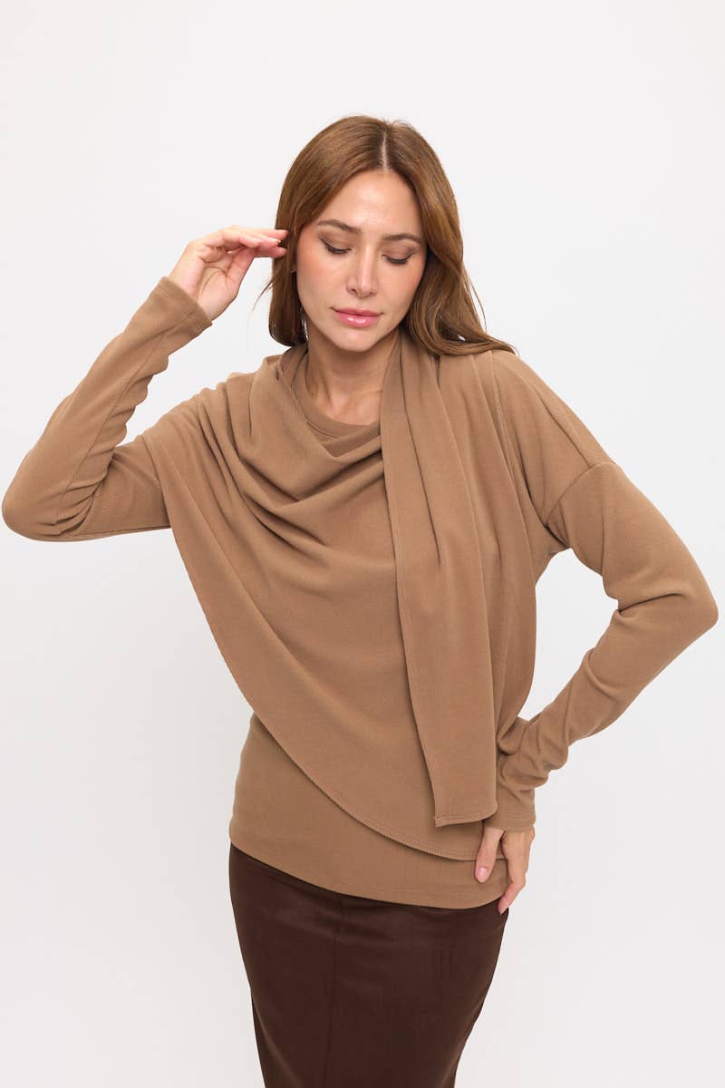 Audry Draped Shawl Top