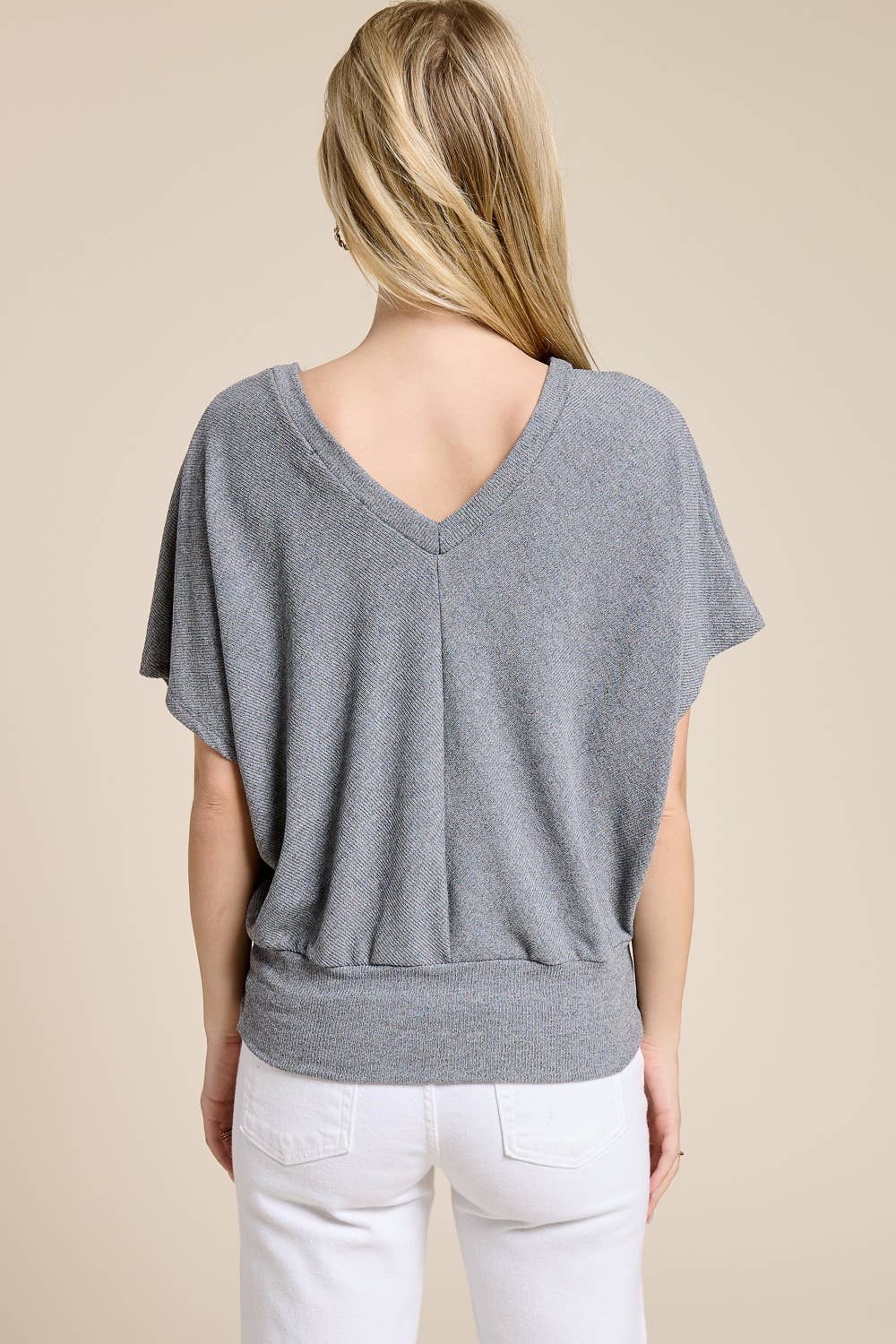 Dolman Ease V-Neck Knit Top