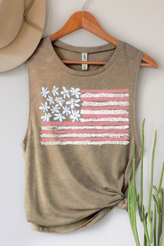 Flag & Flowers Tank
