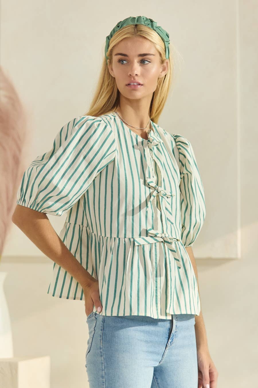 Shannon Sage Stripe Top