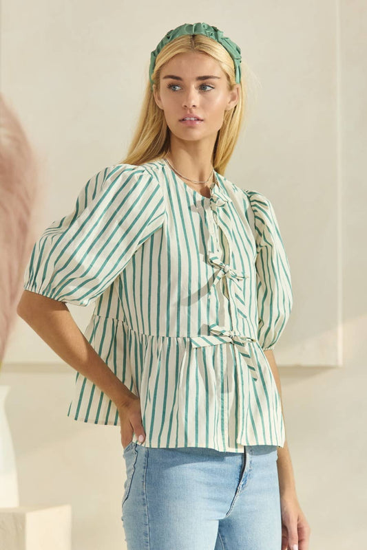 Shannon Sage Stripe Top