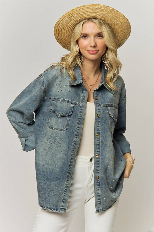 Glitz & Grit Denim Top