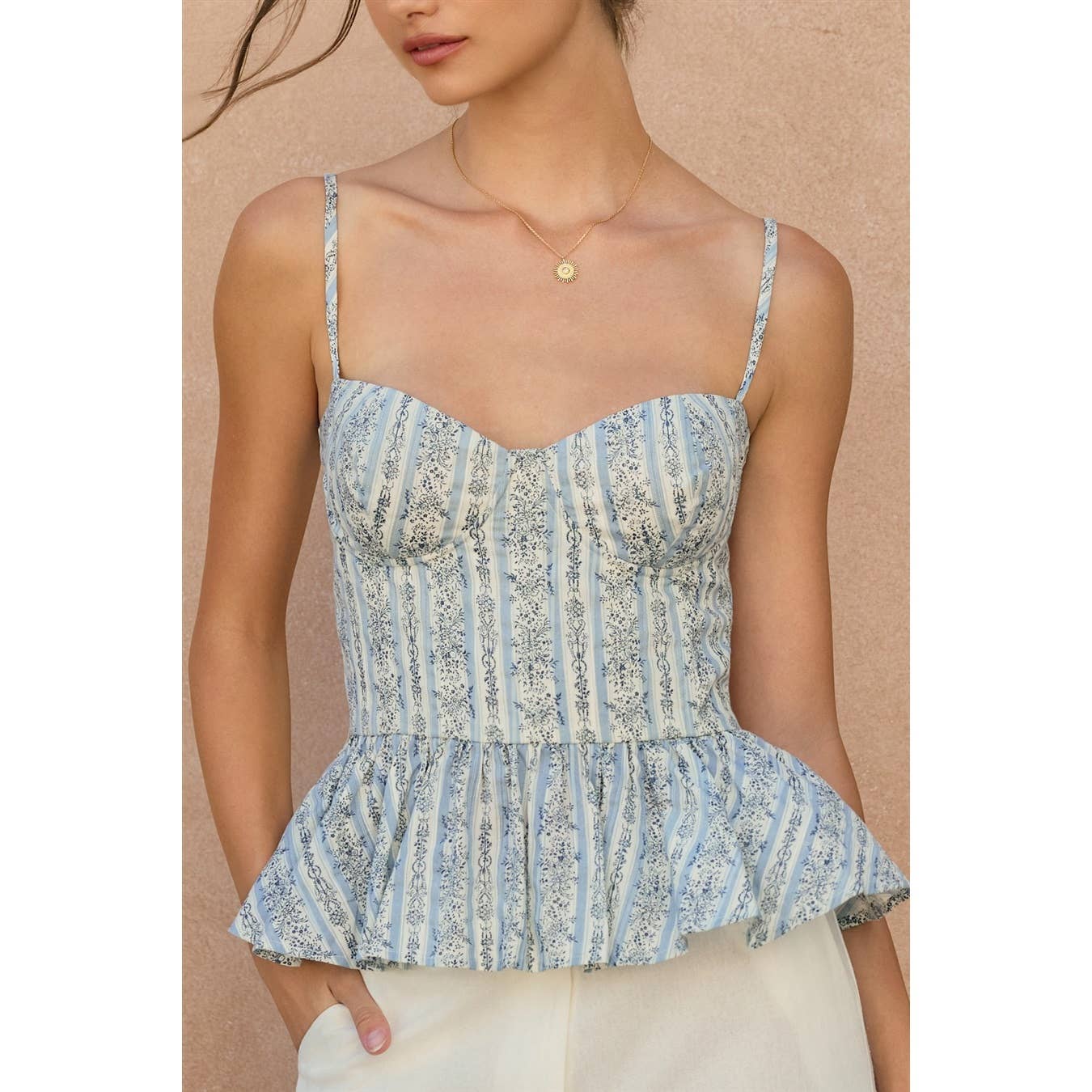 Brume et Fleur Ruffled Corset Top
