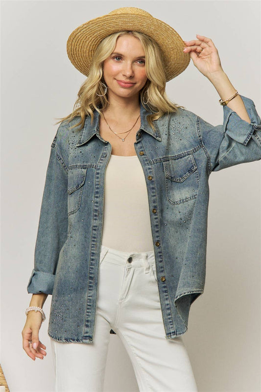 Glitz & Grit Denim Top