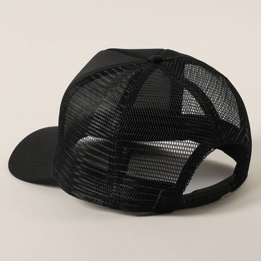 More Champagne Please Embroidered Trucker Cap