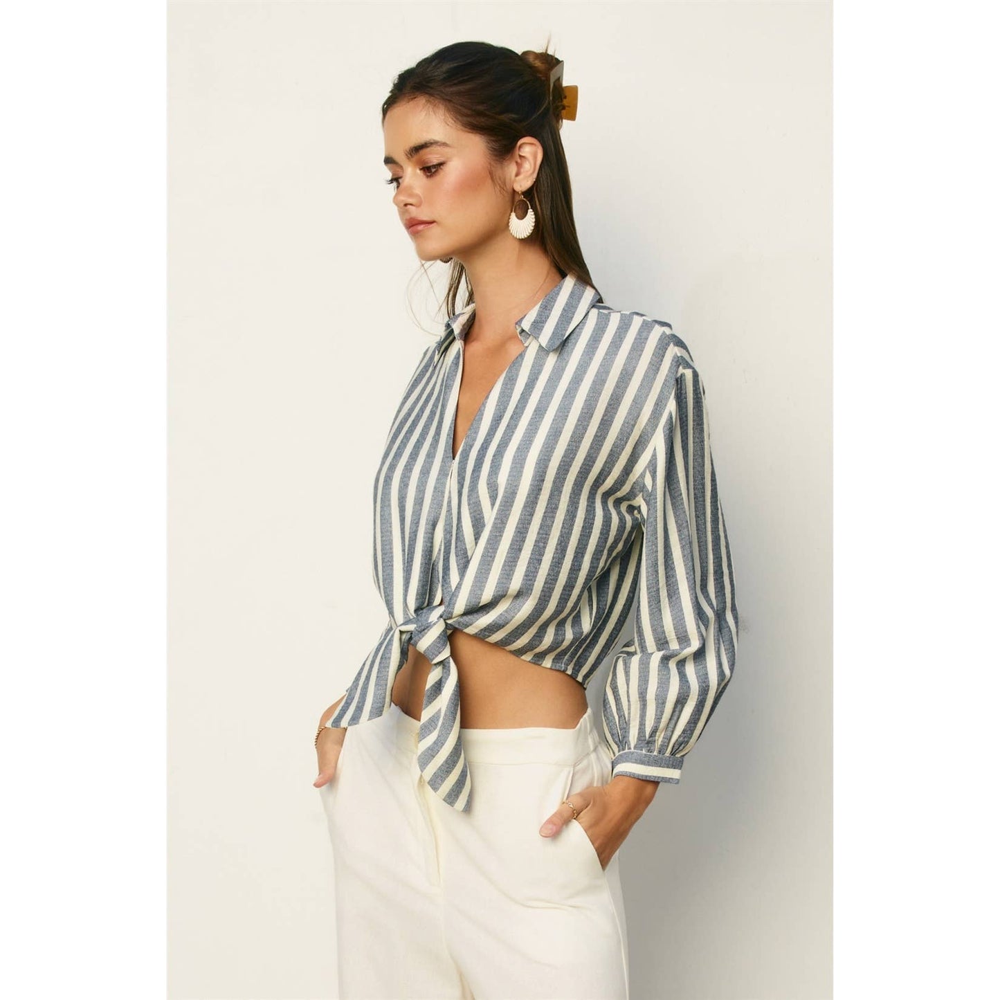 Saltwater Stripe Knot Front Shirt