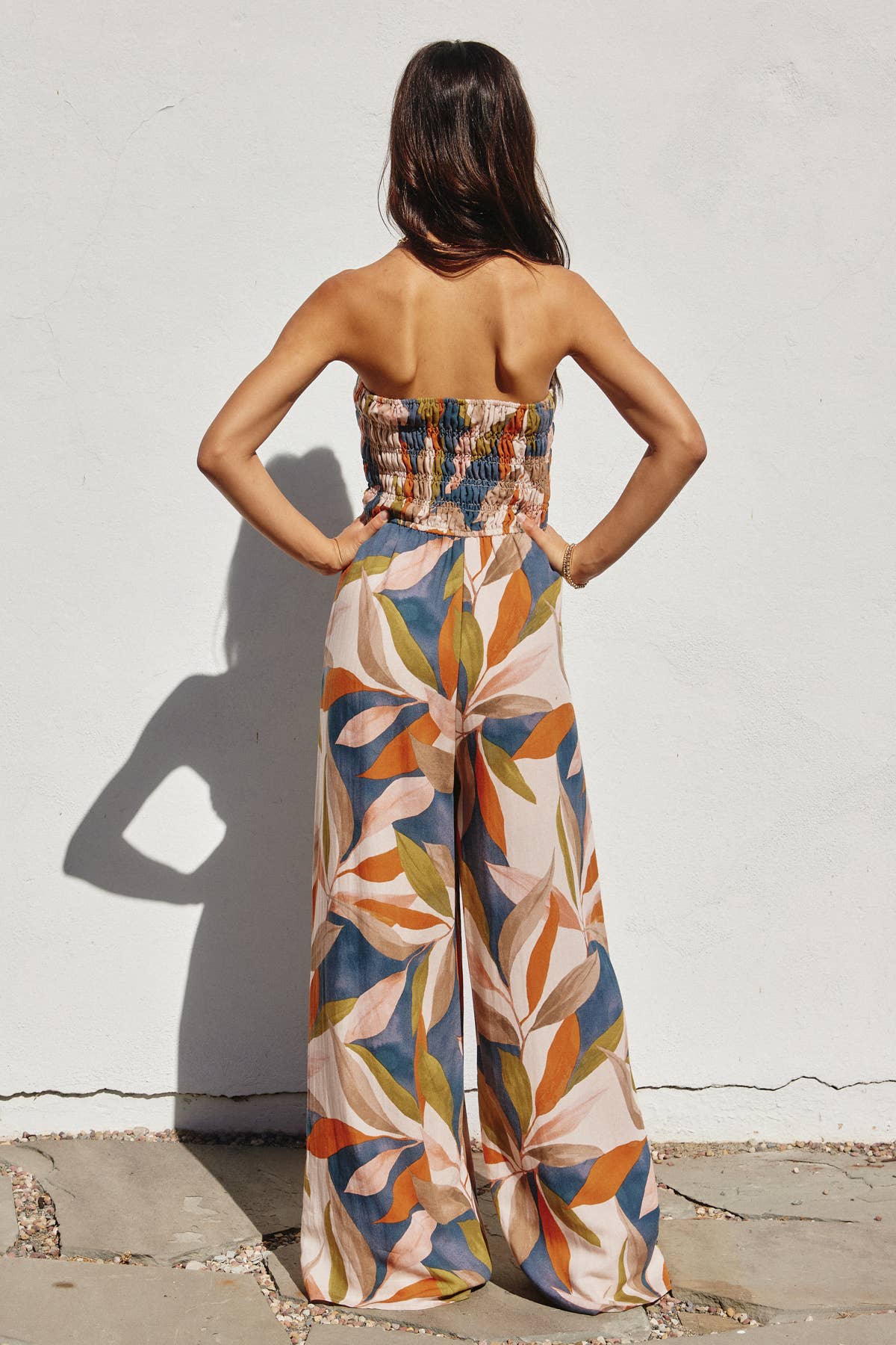 Palm & Sand Smocked Jumpsuit