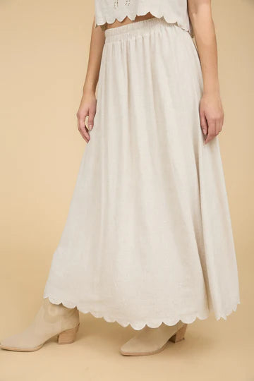 Scallped Linen Skirt