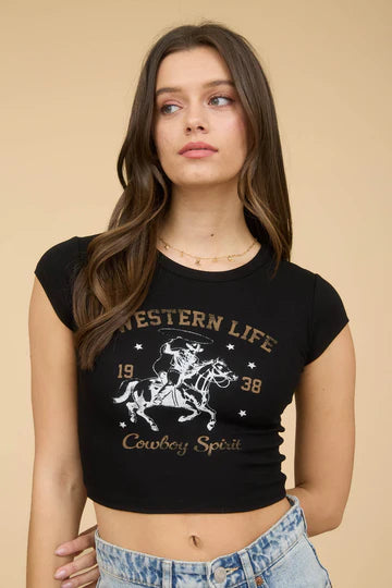 Cowboy Spirit Cropped Tee