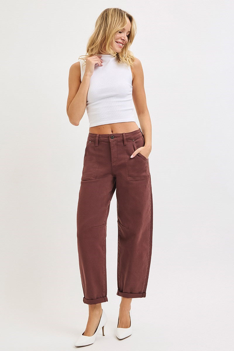 Choco HR Cuffed Barrel Jean