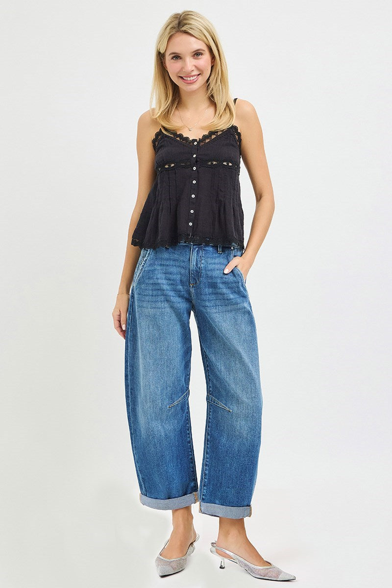 HR Cropped Barrel Jean