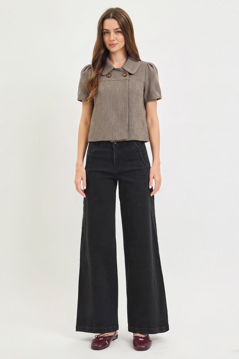 Scallop Edge HR Wide Leg Jean