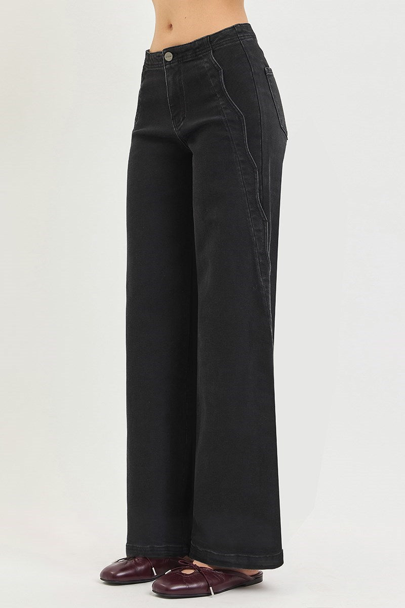 Scallop Edge HR Wide Leg Jean