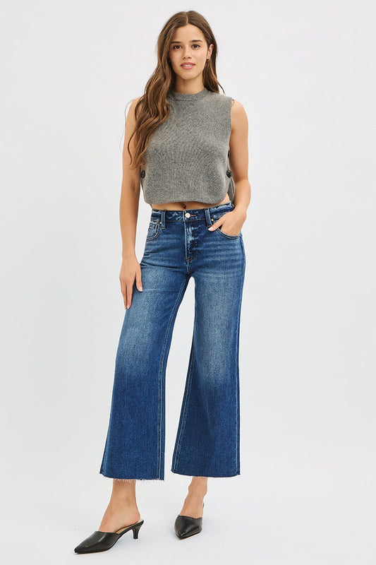 Arlo Mid Rise Crop Raw Hem