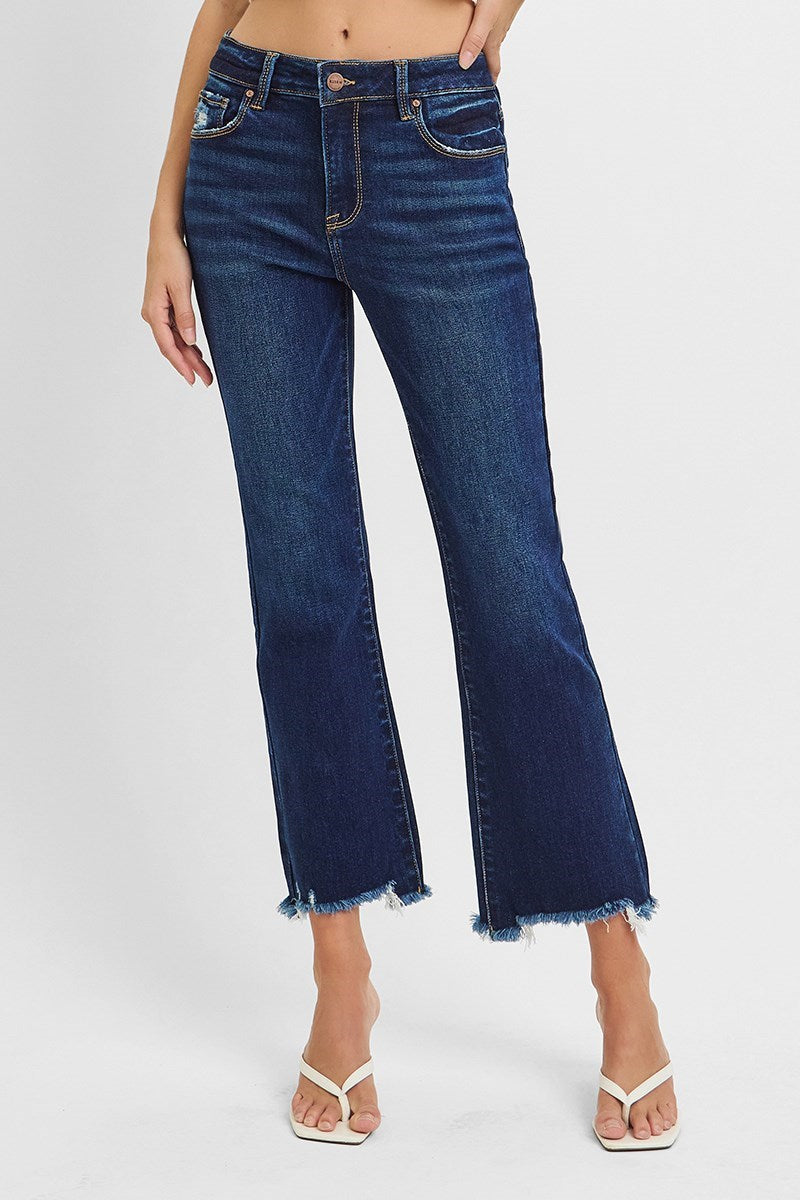 Teala HR Crop Straight-Slim Jeans
