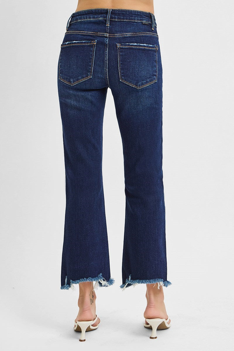 Teala HR Crop Straight-Slim Jeans