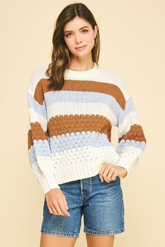 Honeycomb Colorblock Sweater