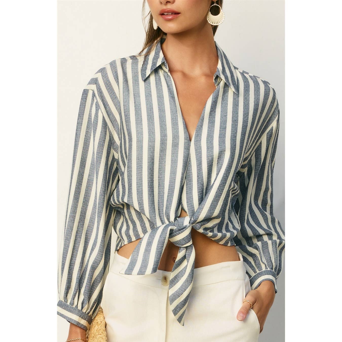 Saltwater Stripe Knot Front Shirt