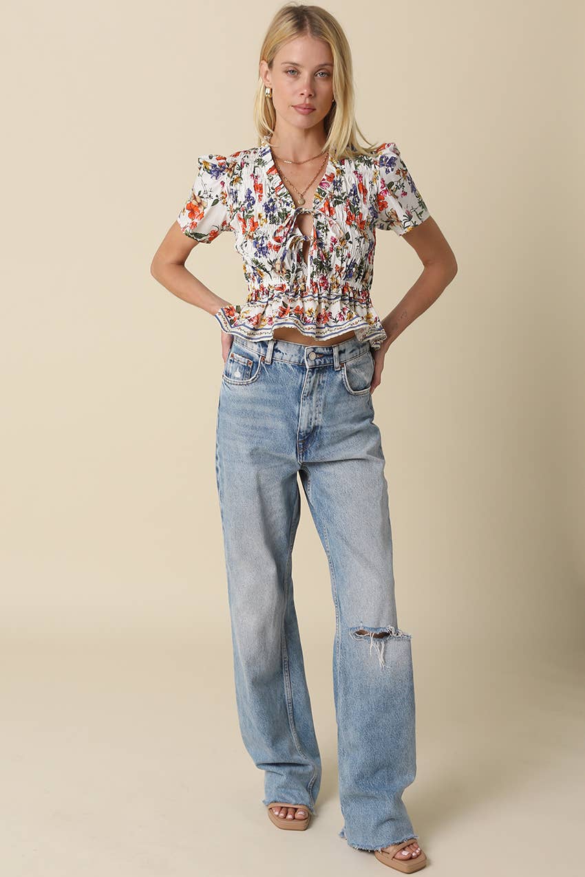 Arely Floral Smocked Top