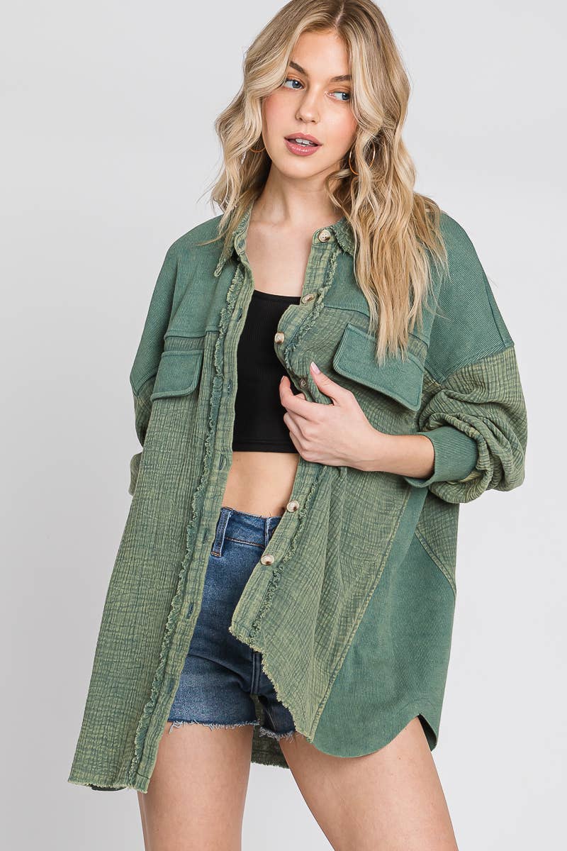 Mineral Washed Gauze Top.