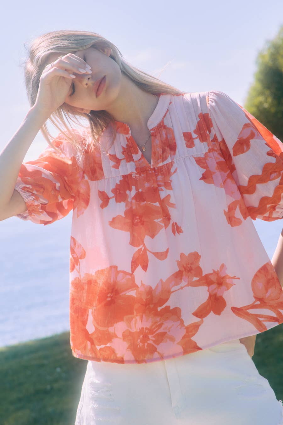 Apricot Blooms Blouse