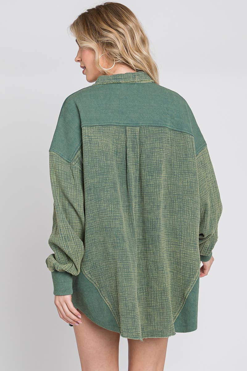 Mineral Washed Gauze Top.
